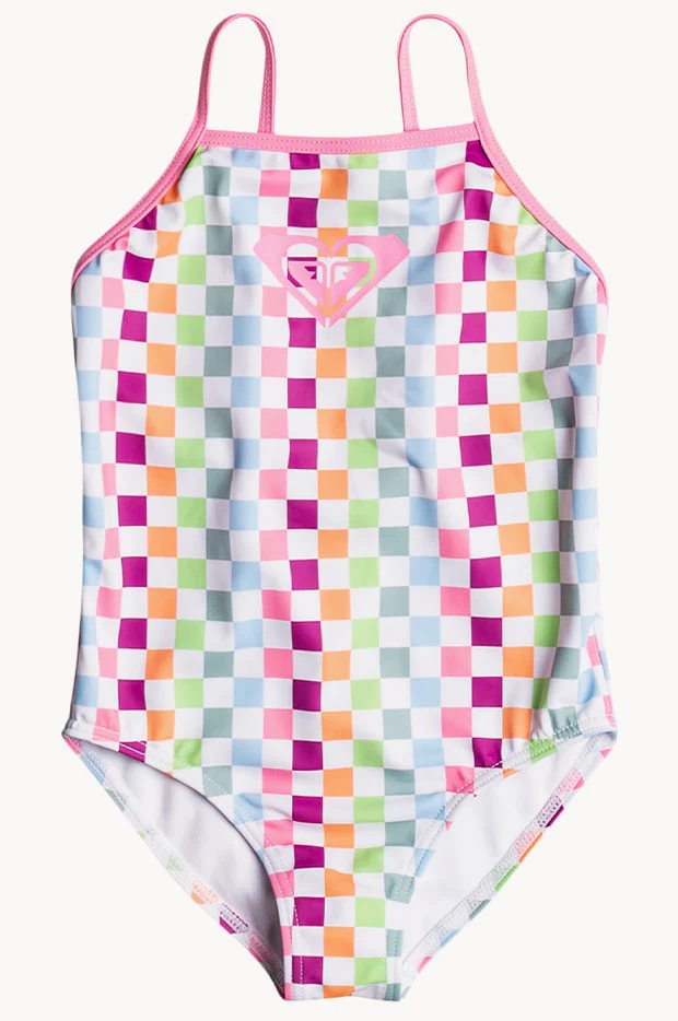Toddler Girls Rainbow Check Sporty One Piece - Image 3