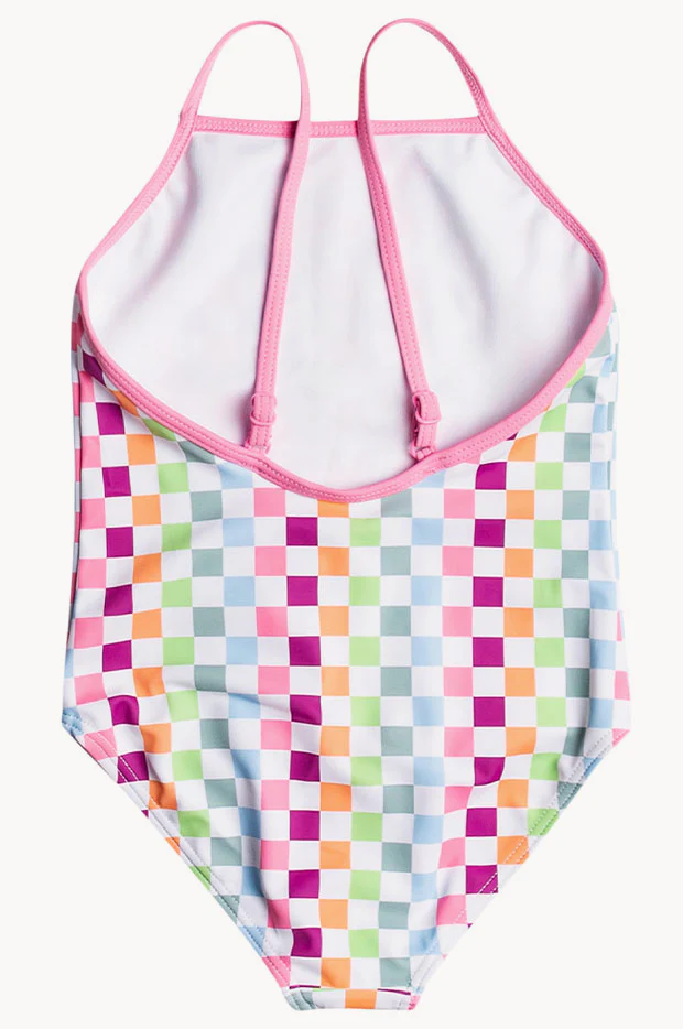Toddler Girls Rainbow Check Sporty One Piece - Image 4