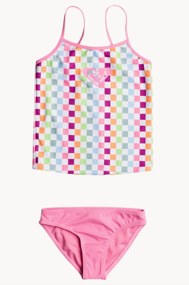 Toddler Girls Rainbow Check Tankini Set