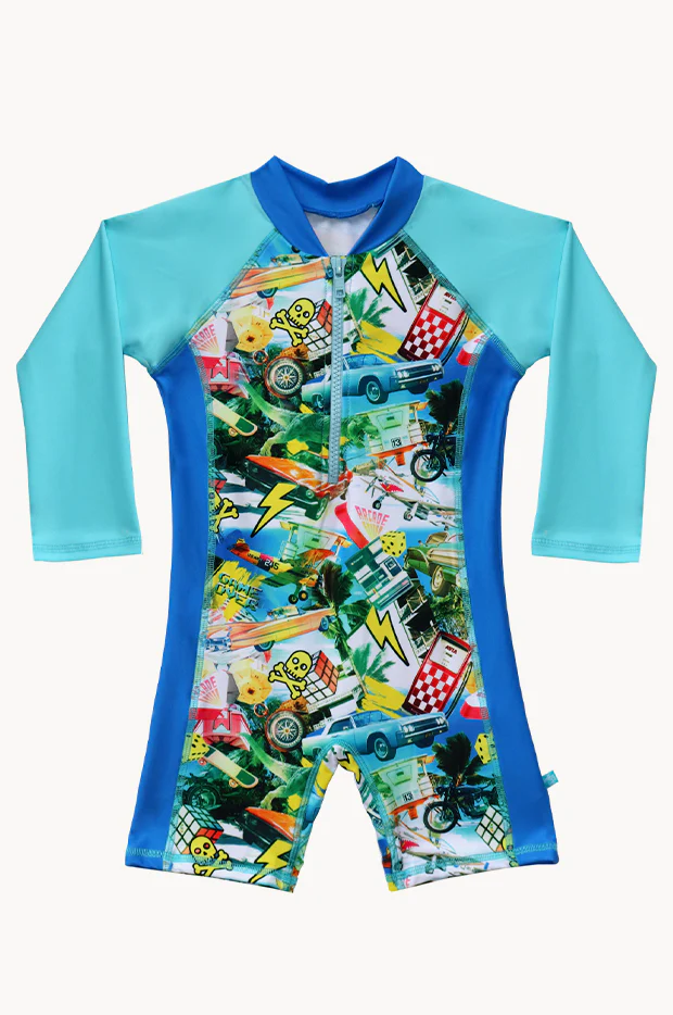 Boys Mash Up Long Sleeve Sunsuit - Image 3