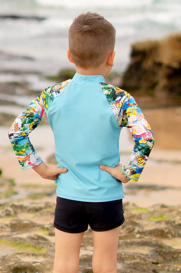 Boys Mash Up Long Sleeve Suntop Set - Image 2