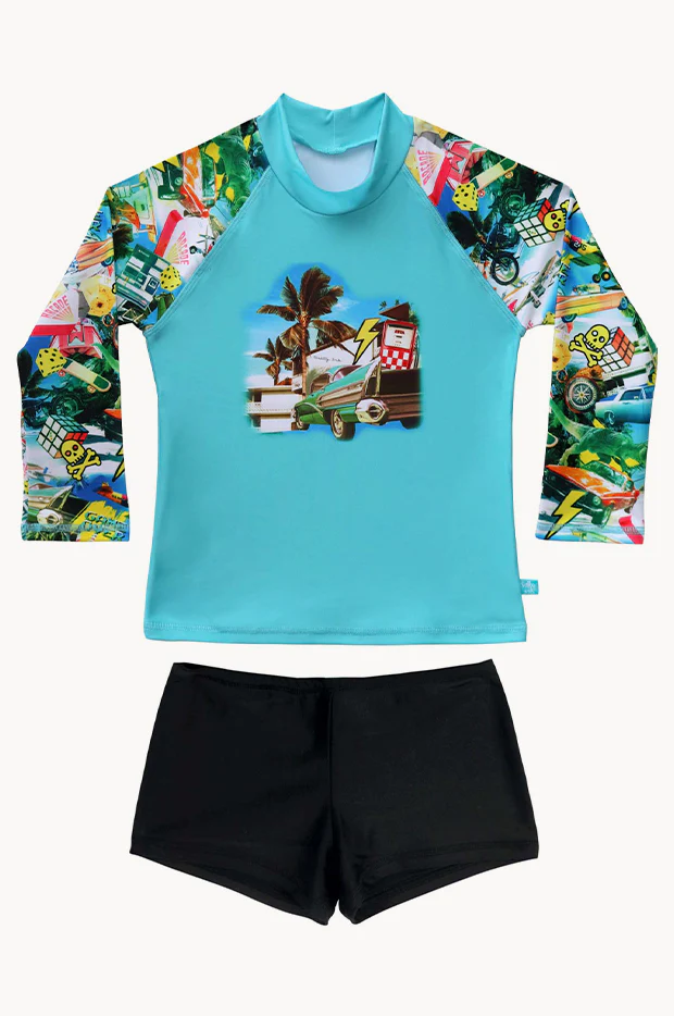 Boys Mash Up Long Sleeve Suntop Set - Image 3