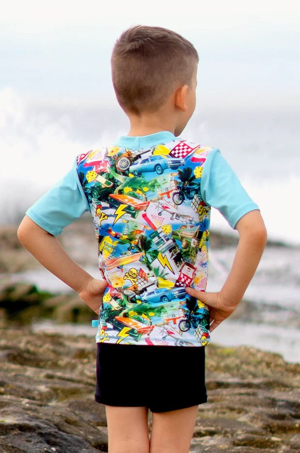 Boys Mash Up Short Sleeve Suntop Set - Image 2