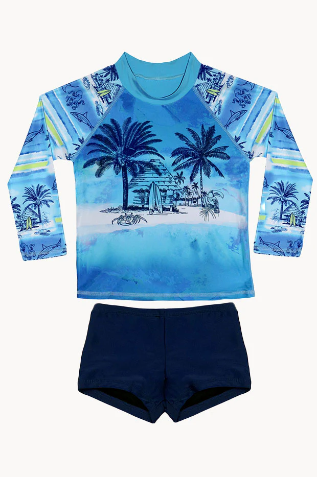 Boys Shipwrecked Long Sleeve Suntop Set - Image 3