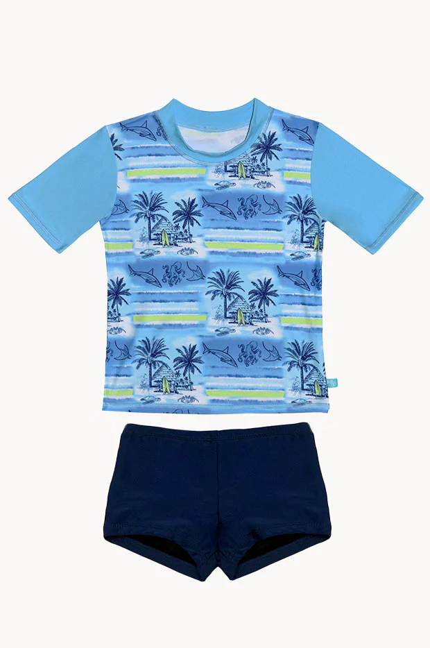 Boys Shipwrecked Short Sleeve Suntop Set
