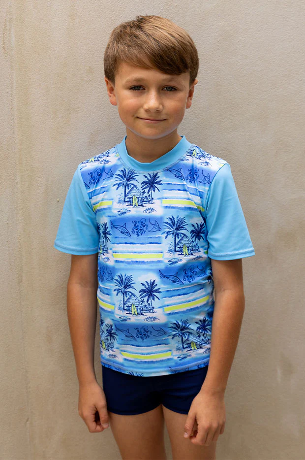 Boys Shipwrecked Short Sleeve Suntop Set - Image 2
