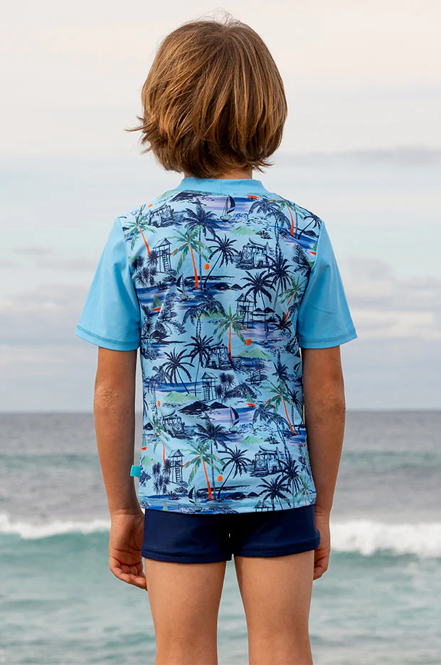 Boys Vintage Surf Short Sleeve Suntop Set - Image 2