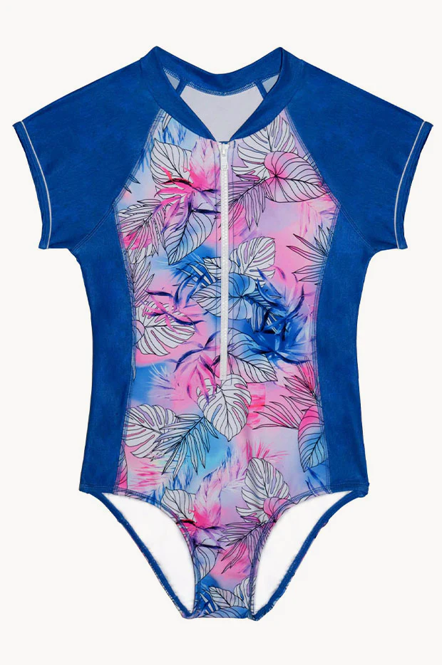 Girls Coral Coast Short Sleeve Sunsuit - Image 2