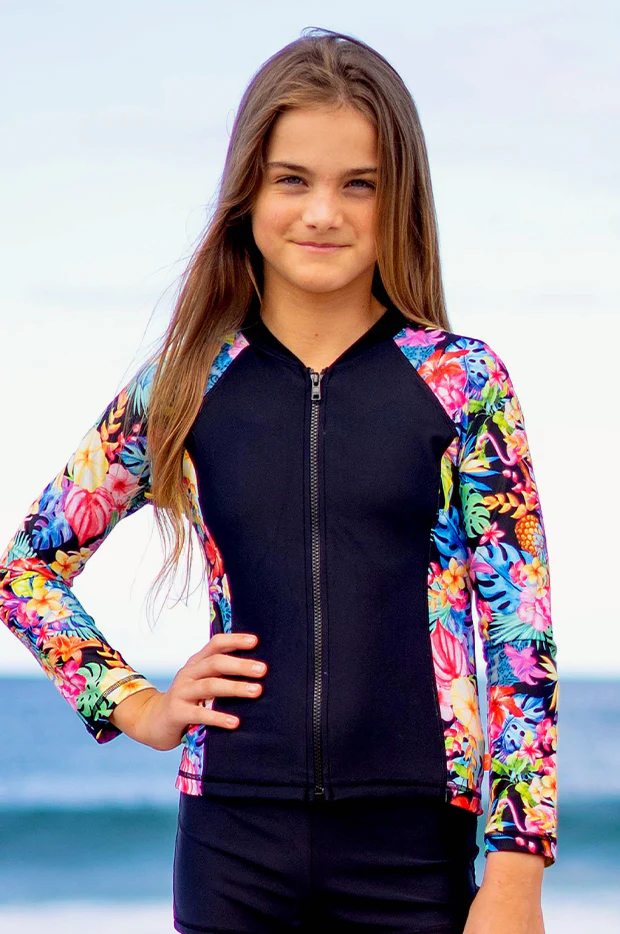 Girls Island Girl Long Sleeve Suntop