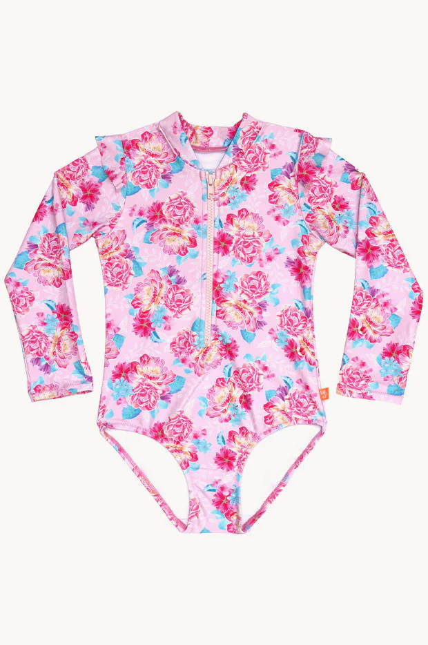 Girls Miss Bloom Long Sleeve Sunsuit - Image 3