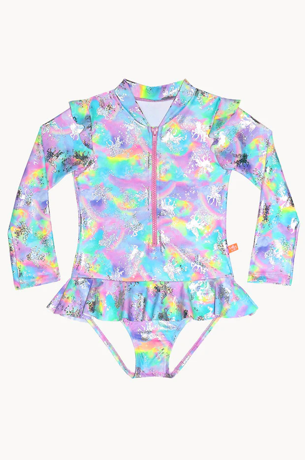 Girls Miss Dazzle Long Sleeve Sunsuit