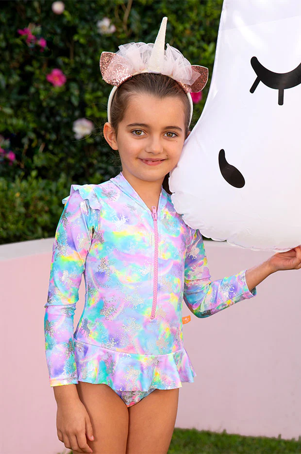 Girls Miss Dazzle Long Sleeve Sunsuit - Image 2