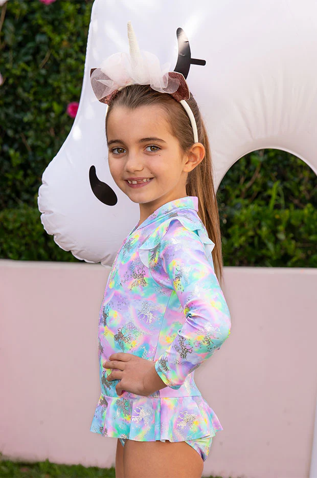 Girls Miss Dazzle Long Sleeve Sunsuit - Image 3