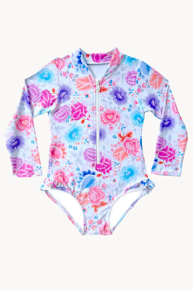 Girls Miss Peony Long Sleeve Sunsuit - Image 2