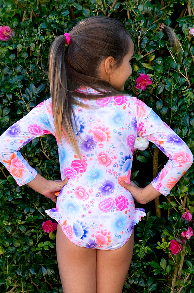 Girls Miss Peony Long Sleeve Sunsuit - Image 3