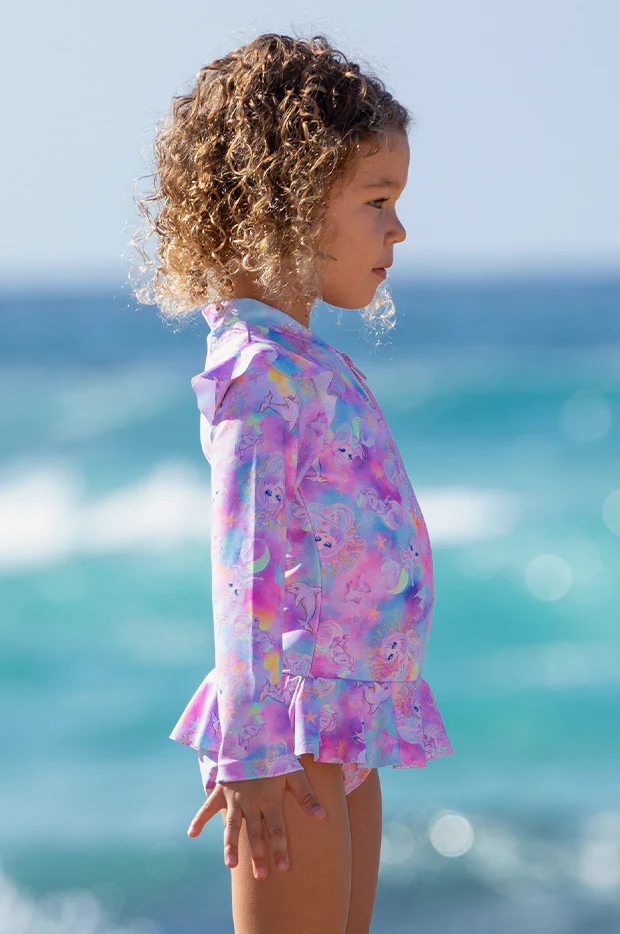 Girls Miss Sea Princess Long Sleeve Sunsuit - Image 2