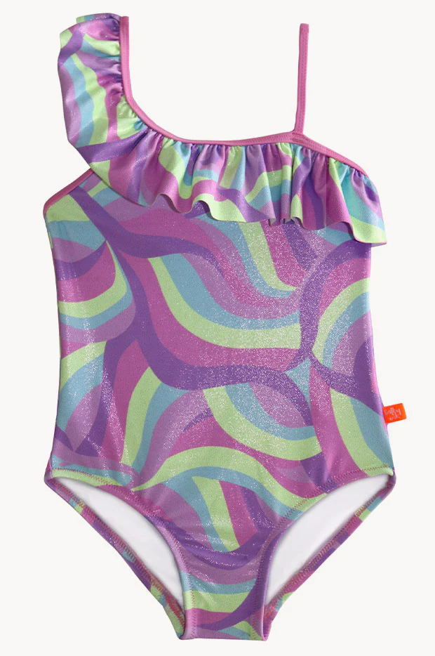 Girls Miss Sea Princess One Shoulder One Piece - Image 3