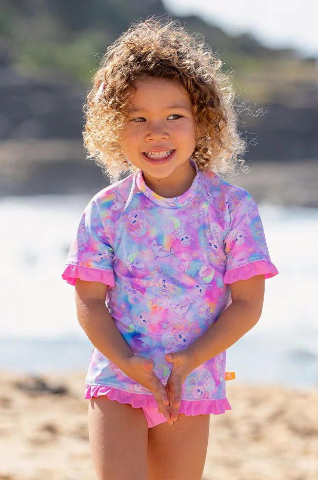 Girls Miss Sea Princess Short Sleeve Suntop Set