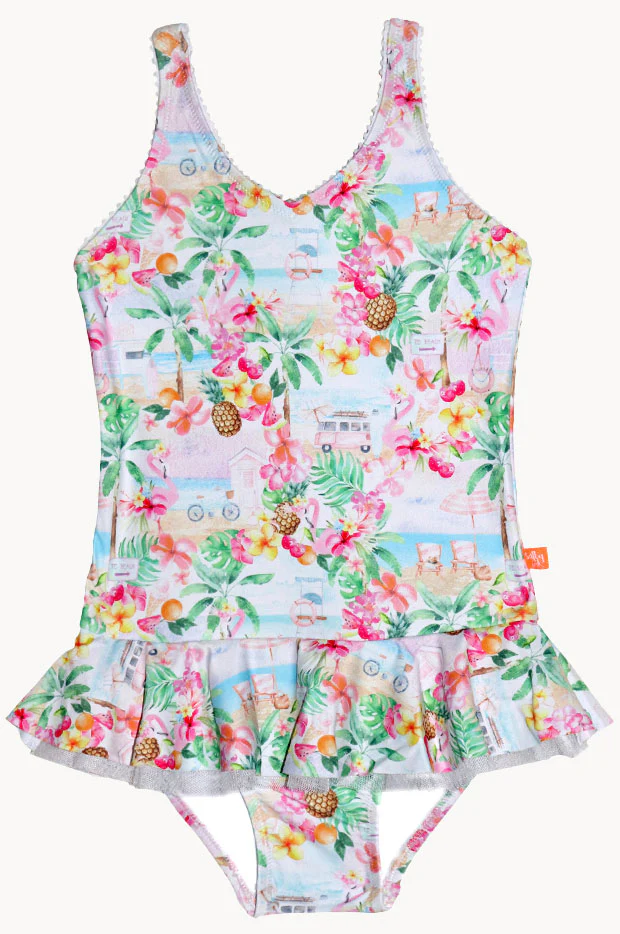 Girls Miss Vacay Frill One Piece