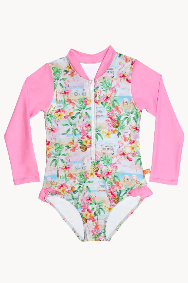 Girls Miss Vacay Long Sleeve Sunsuit - Image 3