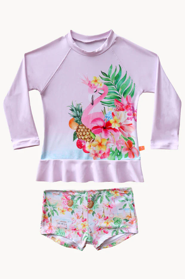 Girls Miss Vacay Long Sleeve Suntop Set - Image 3
