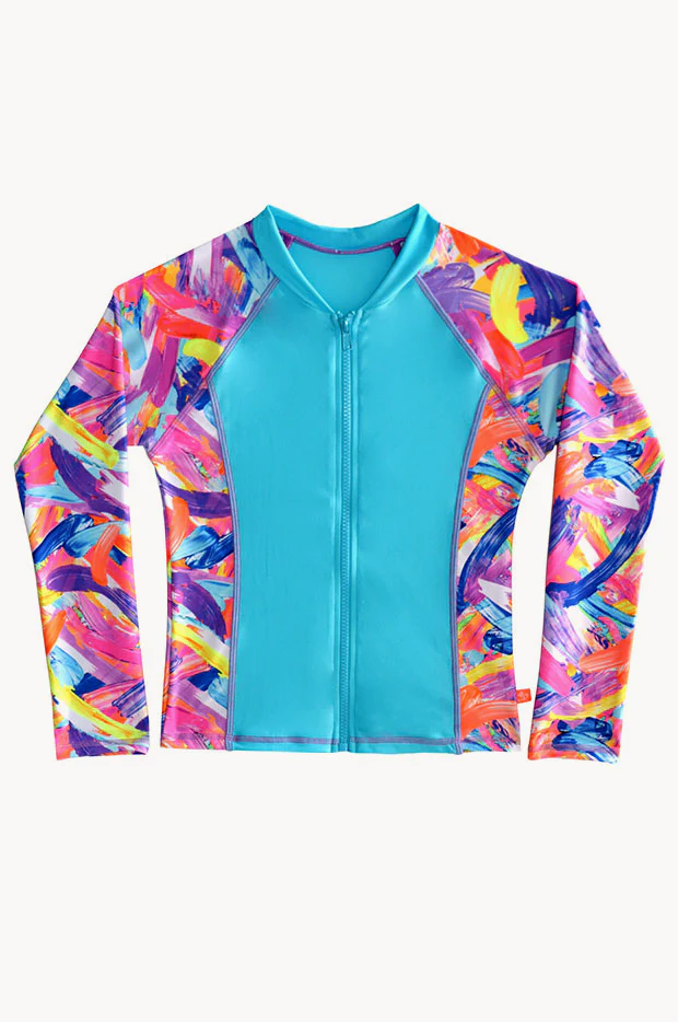 Girls Paint Craze Long Sleeve Suntop - Image 3