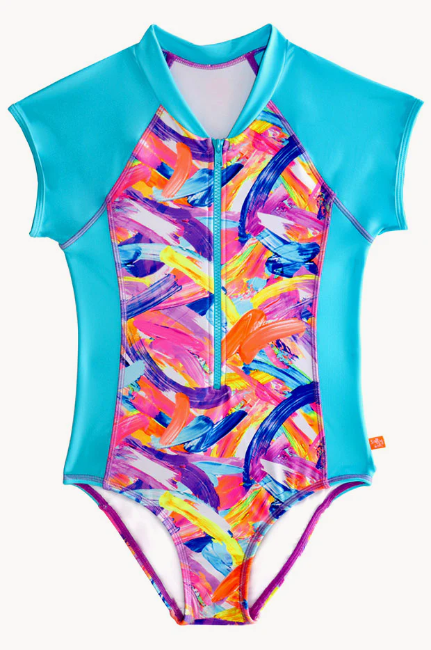 Girls Paint Craze Short Sleeve Sunsuit - Image 3