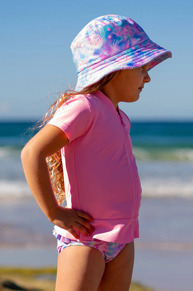 Girls Short Sleeve Zip Suntop - Image 3