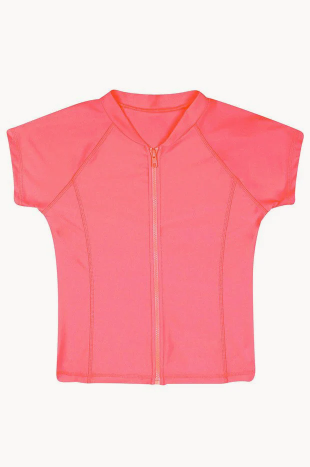 Girls Short Sleeve Zip Suntop - Image 3