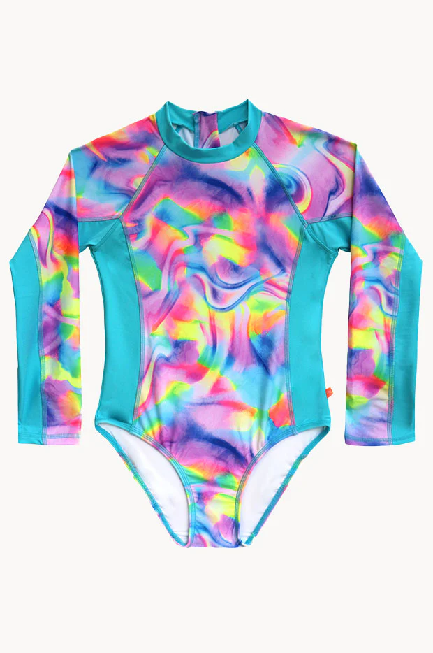 Girls Soda Swirl Long Sleeve Sunsuit - Image 2