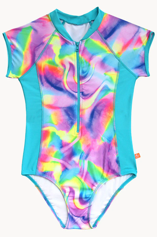 Girls Soda Swirl Short Sleeve Sunsuit - Image 2