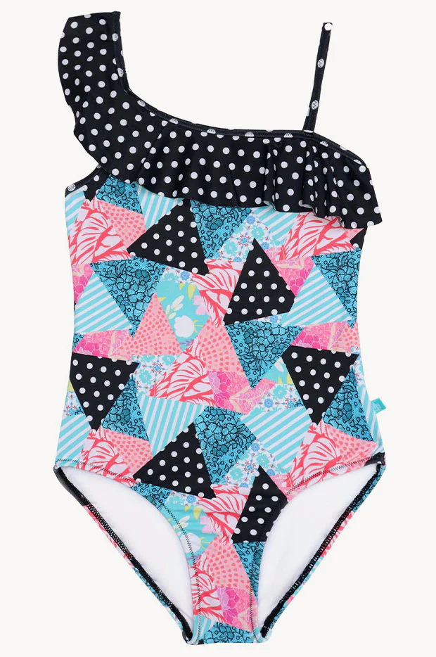 Girls South Beach One Shoulder One Piece - Image 3