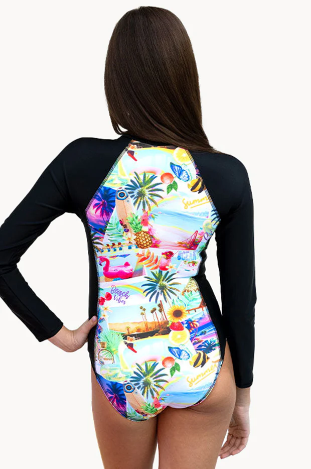 Girls Summer Vacay Long Sleeve Sunsuit - Image 2