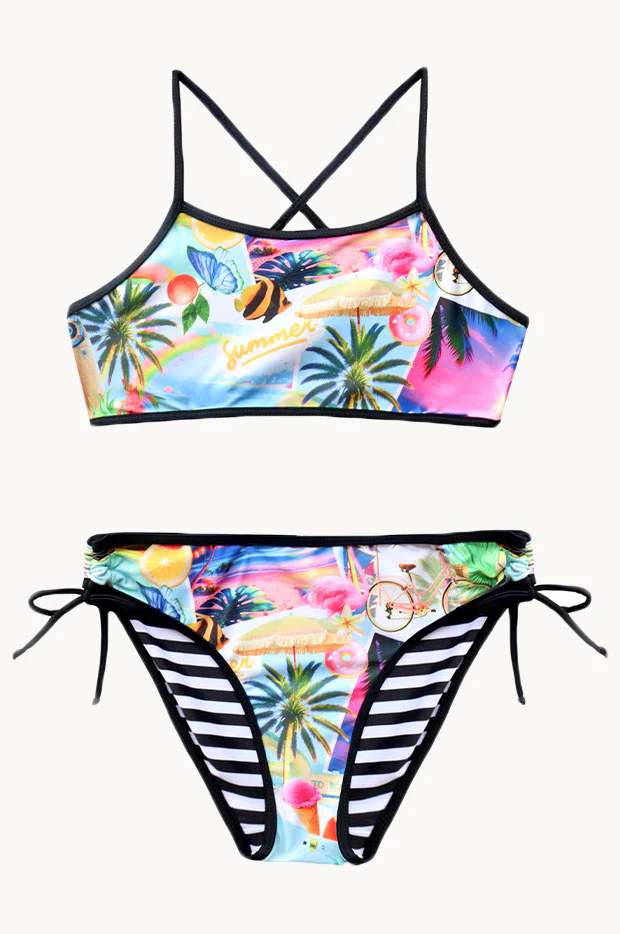 Girls Summer Vacay Reversible Crop Set - Image 4
