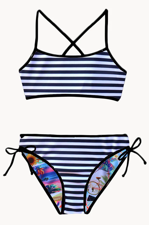Girls Summer Vacay Reversible Crop Set - Image 5