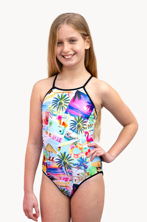 Girls Summer Vacay Reversible One Piece