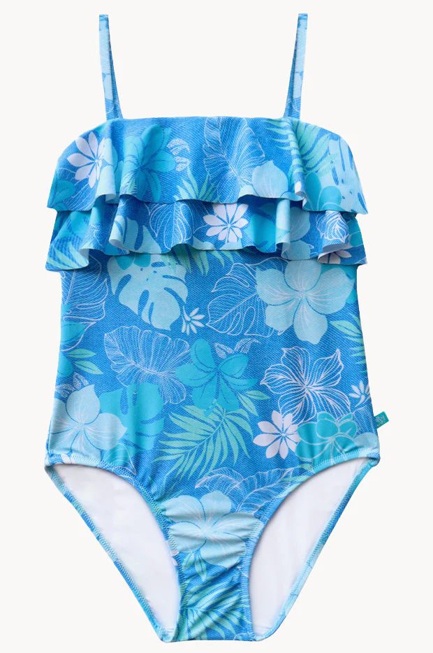Girls Tropicana Frill Tube One Piece - Image 3