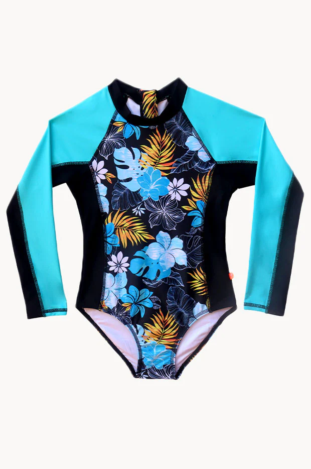 Girls Tropicana Long Sleeve Sunsuit - Image 3