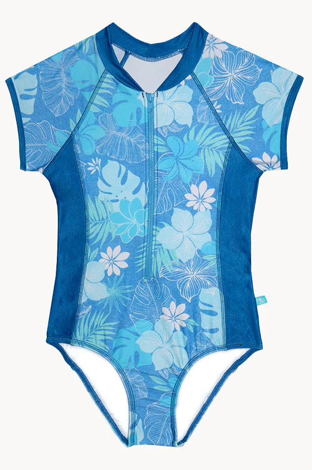 Girls Tropicana Short Sleeve Sunsuit - Image 3