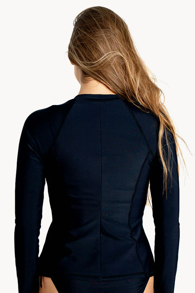 Plain Long Sleeve Zip Suntop - Image 2
