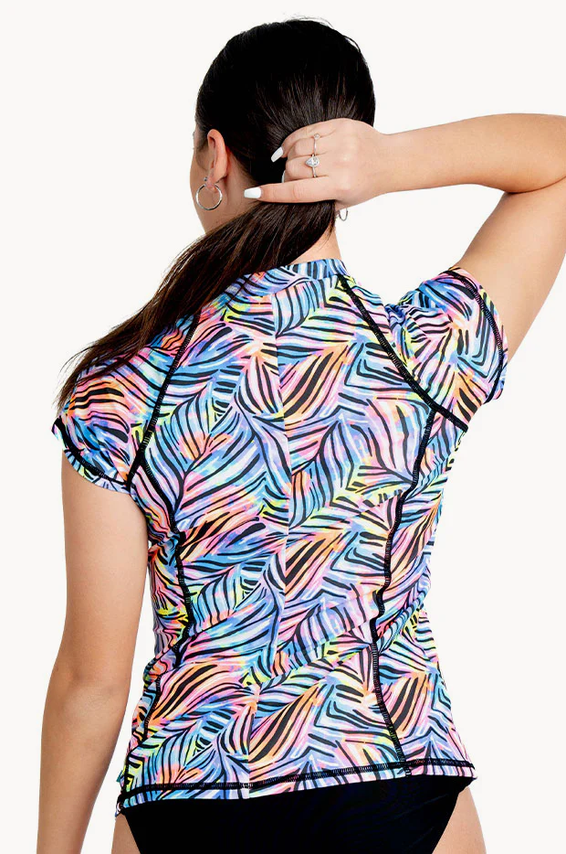 Tropic Tribe Short Sleeve Zip Suntop - Image 2