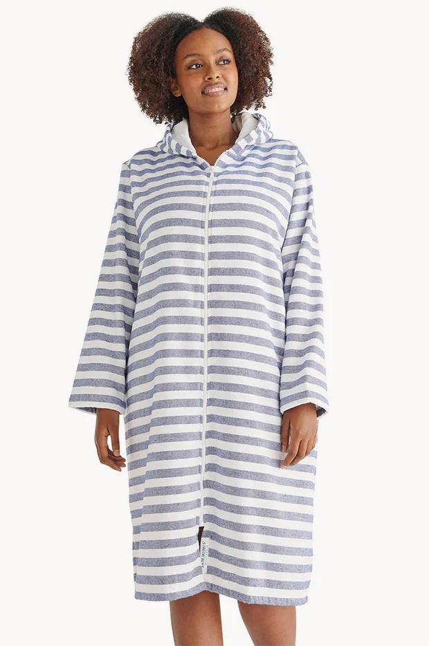 Stripe Positano Hooded Towelling Robe - Image 2