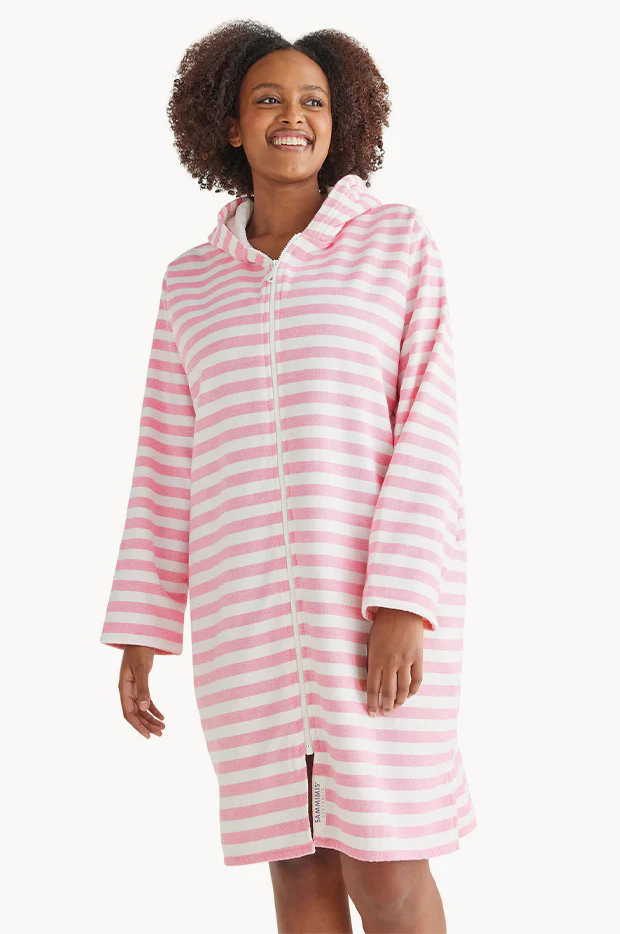 Stripe Positano Hooded Towelling Robe - Image 2