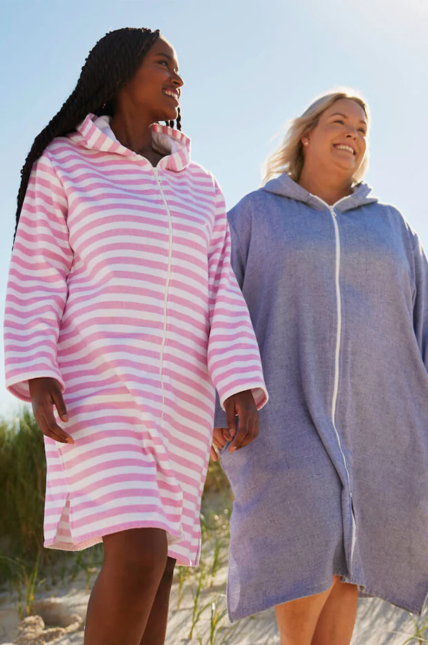 Stripe Positano Hooded Towelling Robe - Image 4