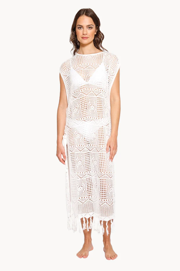 Santorini Fringe Long Cover Up - Image 2