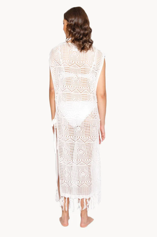 Santorini Fringe Long Cover Up - Image 4