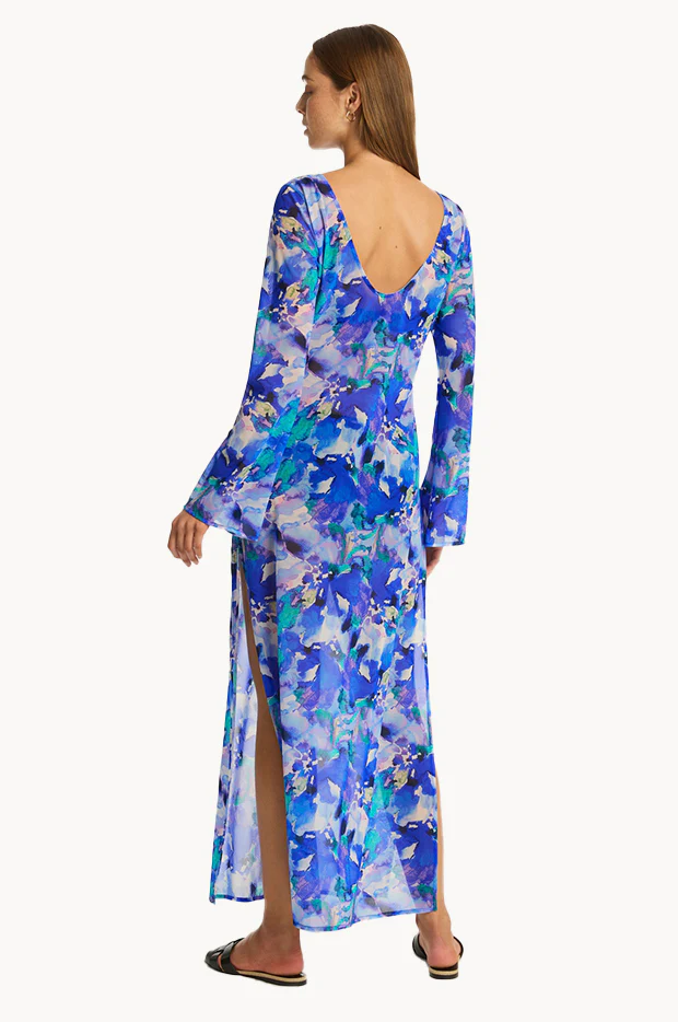 Cascade Mesh Long Dress - Image 2