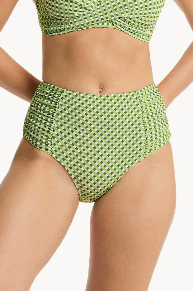 Checkmate Gathered High Waist Pant