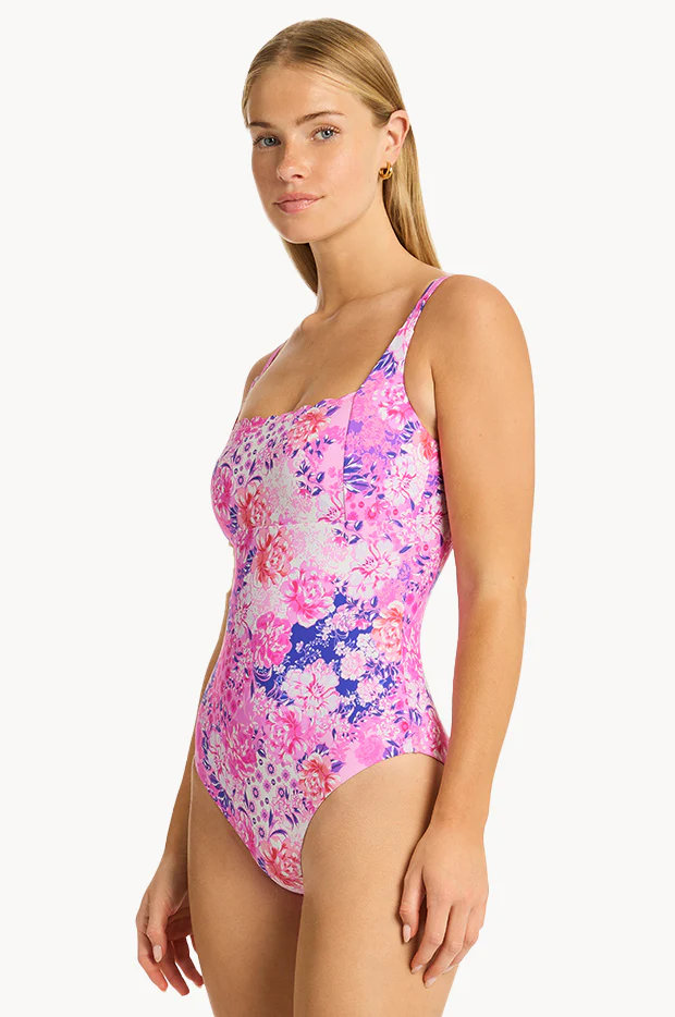 Fiesta Square Neck Bralette One Piece - Image 3
