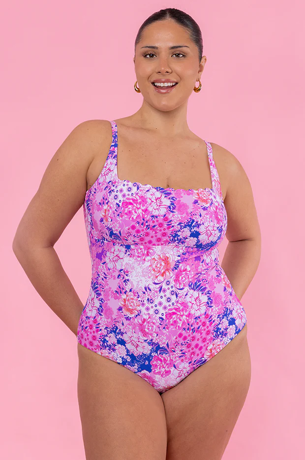 Fiesta Square Neck Bralette One Piece - Image 4